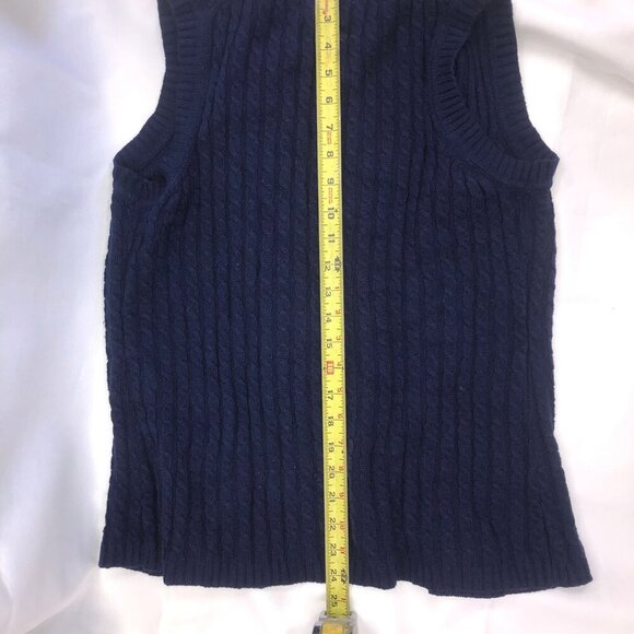 Vintage Sweater Girl of California Navy Blue Sweater Vest with Buttons & Pockers - Picture 6 of 6